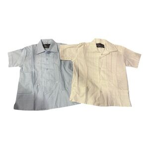 Boys Cotton Linen Button Down Guayavera Shirt Bundles